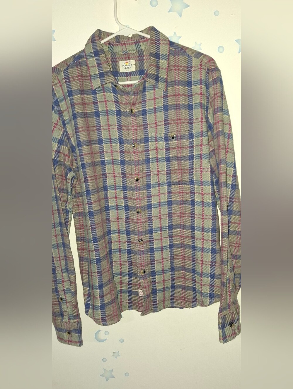 Marine Layer Plaid Button-Up Shirt Small